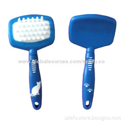 Cat slicker brush with soft massage bristle